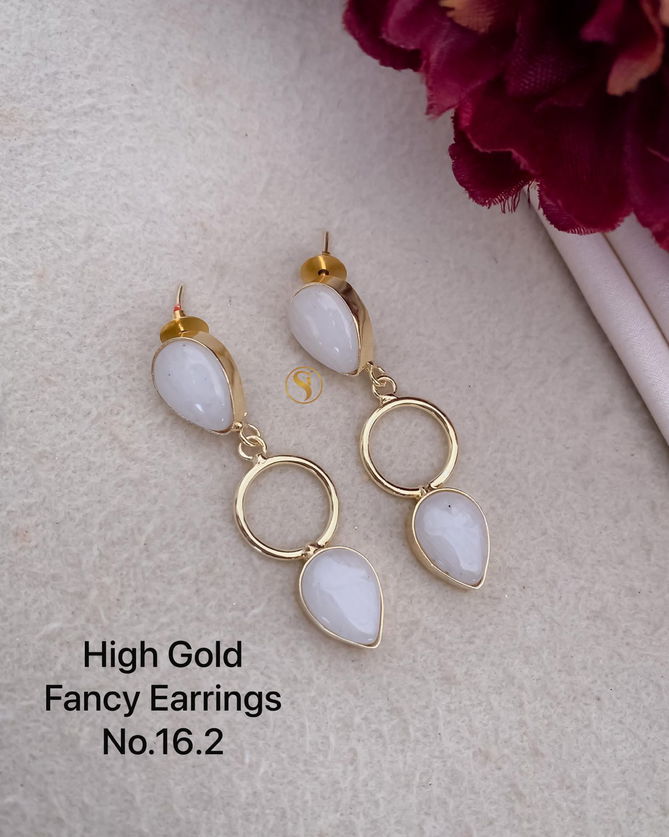 High Gold Party Wear Fancy Earrings 3 Wholesale Online
